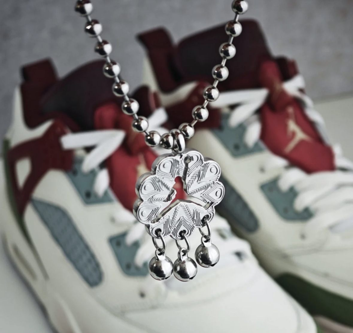 适配AJ4 Low spizike low cny龙年限定款铃铛飞人挂件配饰aj1鞋扣