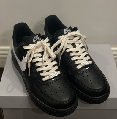 适配空军一号黑武士米白双层鞋带aj1黑色鞋子米白af1棉麻鞋绳子