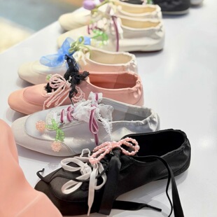 适用于VIVAIA芭蕾舞鞋diy鞋花樱桃水晶串珠珍珠蝴蝶丝绸蕾丝鞋带