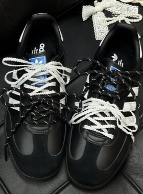 鞋带适配阿迪samba德训鞋黑色跳点鞋带多色通用鞋绳nb204联名miu