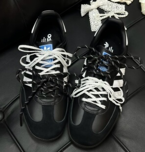 鞋带适配阿迪samba德训鞋黑色跳点鞋带多色通用鞋绳nb204联名miu