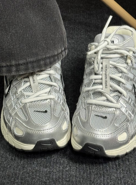 适配耐克P6000银灰低帮休闲跑步鞋白色黑色椭圆形鞋带半圆鞋绳子