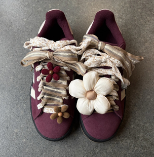 适配阿迪三叶草campus圣诞植绒花朵鞋花鞋带新年配饰马年套装鞋扣