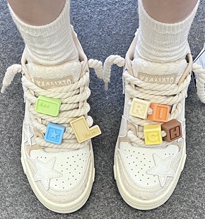 适配KAALIXTO车澈联名款车导配饰鞋扣星星鞋带扣加粗麻绳鞋带配件