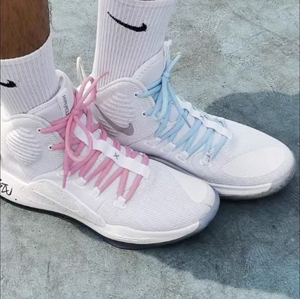 适配Hyperdunk X Low 10白色粉色蓝色椭圆鸳鸯hdx鞋带纯色鞋绳子