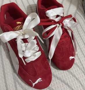 银色丝带鞋带蝴蝶结适配彪马赛车鞋speedcat白色芭蕾风鞋绳德训鞋