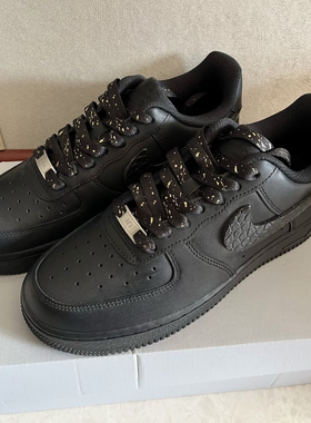 适配NikeAirForce1Low低帮板鞋空军一号黑武士烫金色泼墨af1鞋带