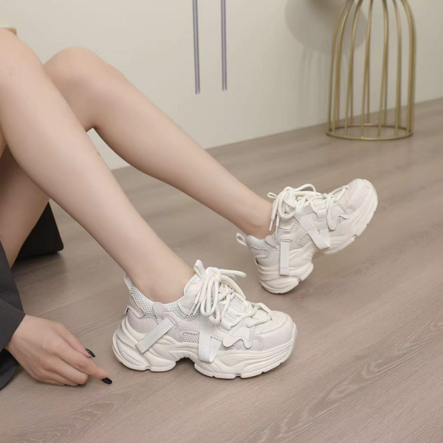 厚底韩版显脚小轻便舒适老爹鞋女