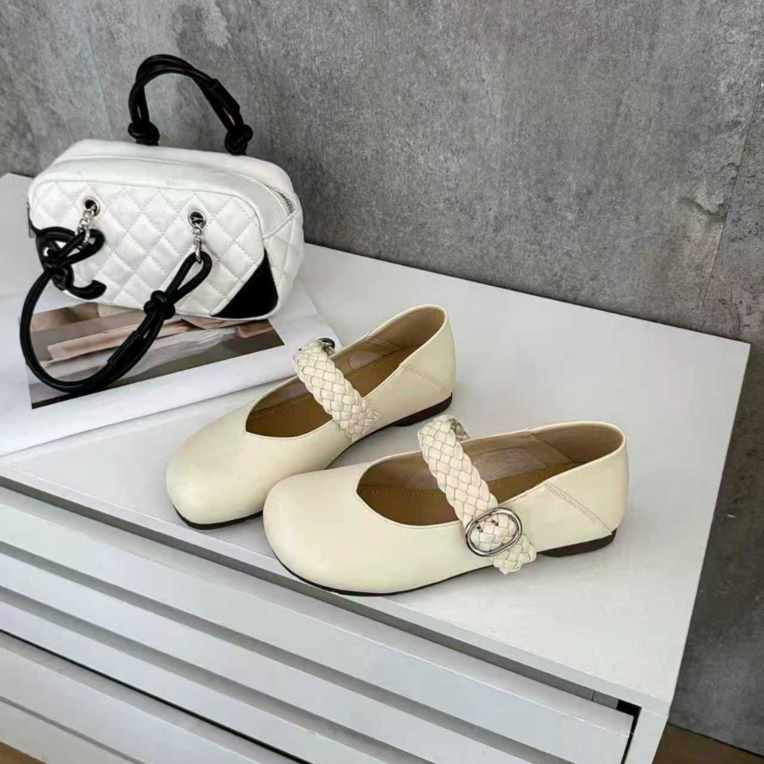 法式编织一字带玛丽珍鞋女2026年春季新款平底不累脚百搭浅口单鞋,女鞋,玛丽珍鞋,淘宝优惠券,粉丝福利购,淘宝优惠卷