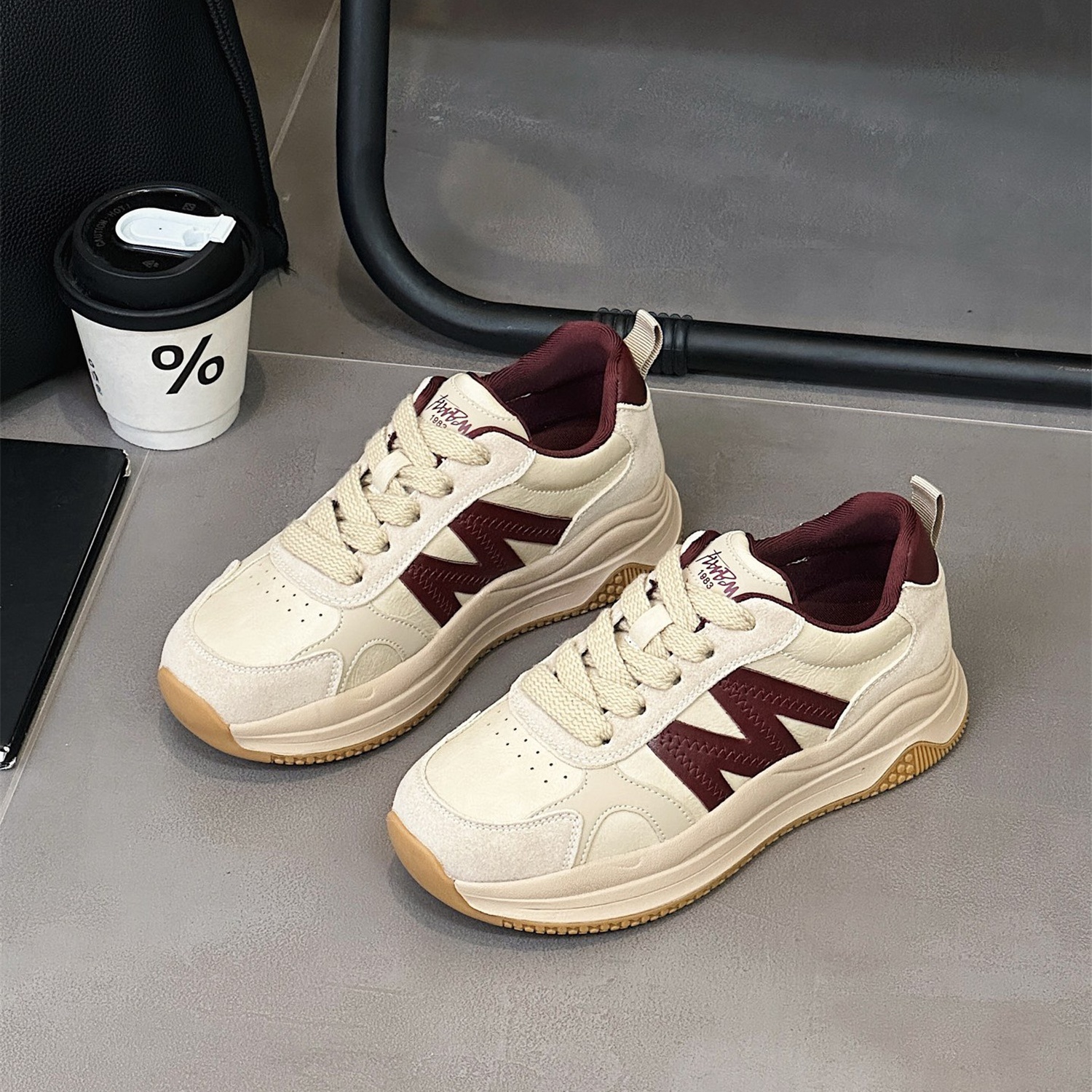 厚底时尚百搭潮流复古拼色休闲鞋