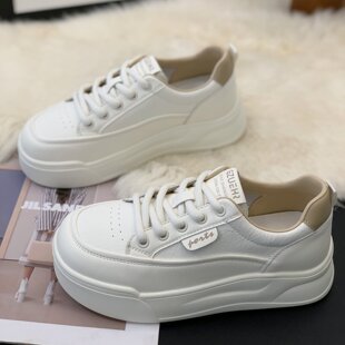 韩版简约时尚女鞋2026春季新款学生小白鞋超火百搭ins风厚底板鞋