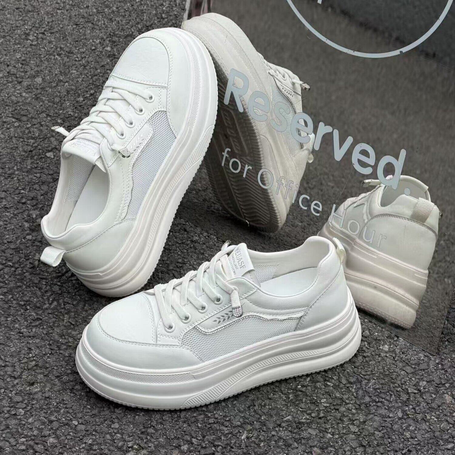 厚底韩版增高单网透气小白鞋女2026夏季新款轻便学生百搭休闲板鞋