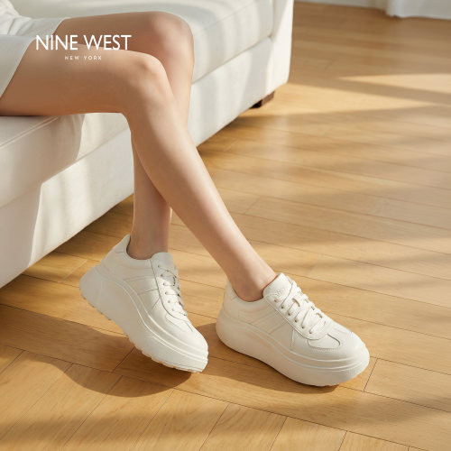 NineWest/玖熙厚底小白鞋女