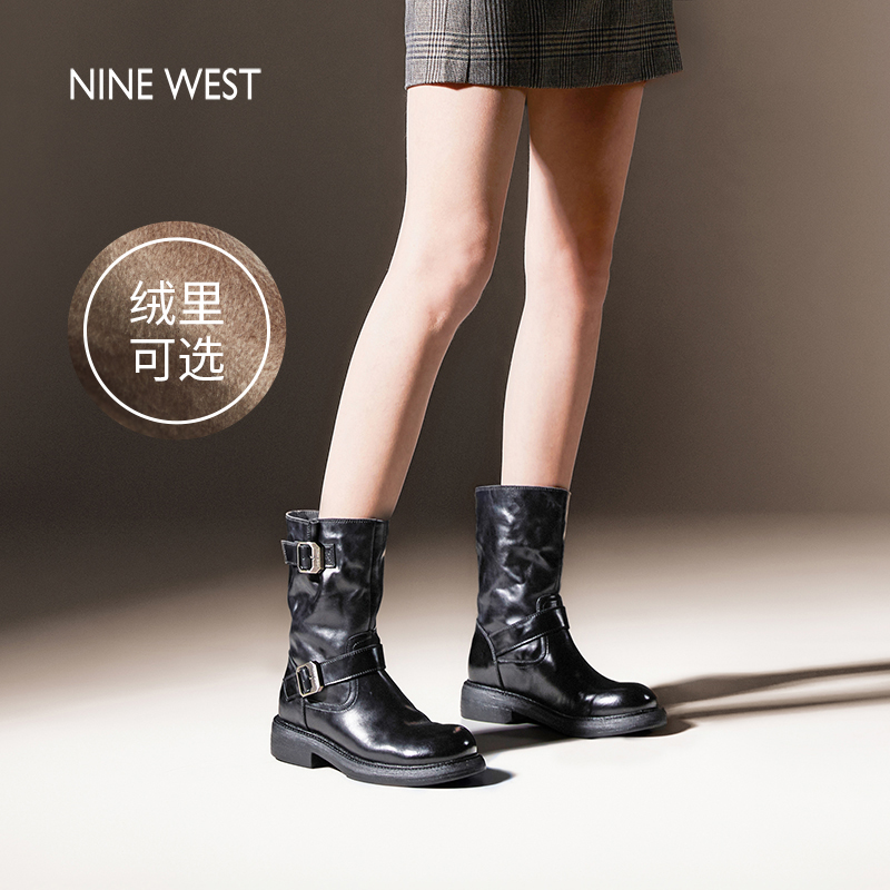 NineWest/玖熙中筒骑士靴女