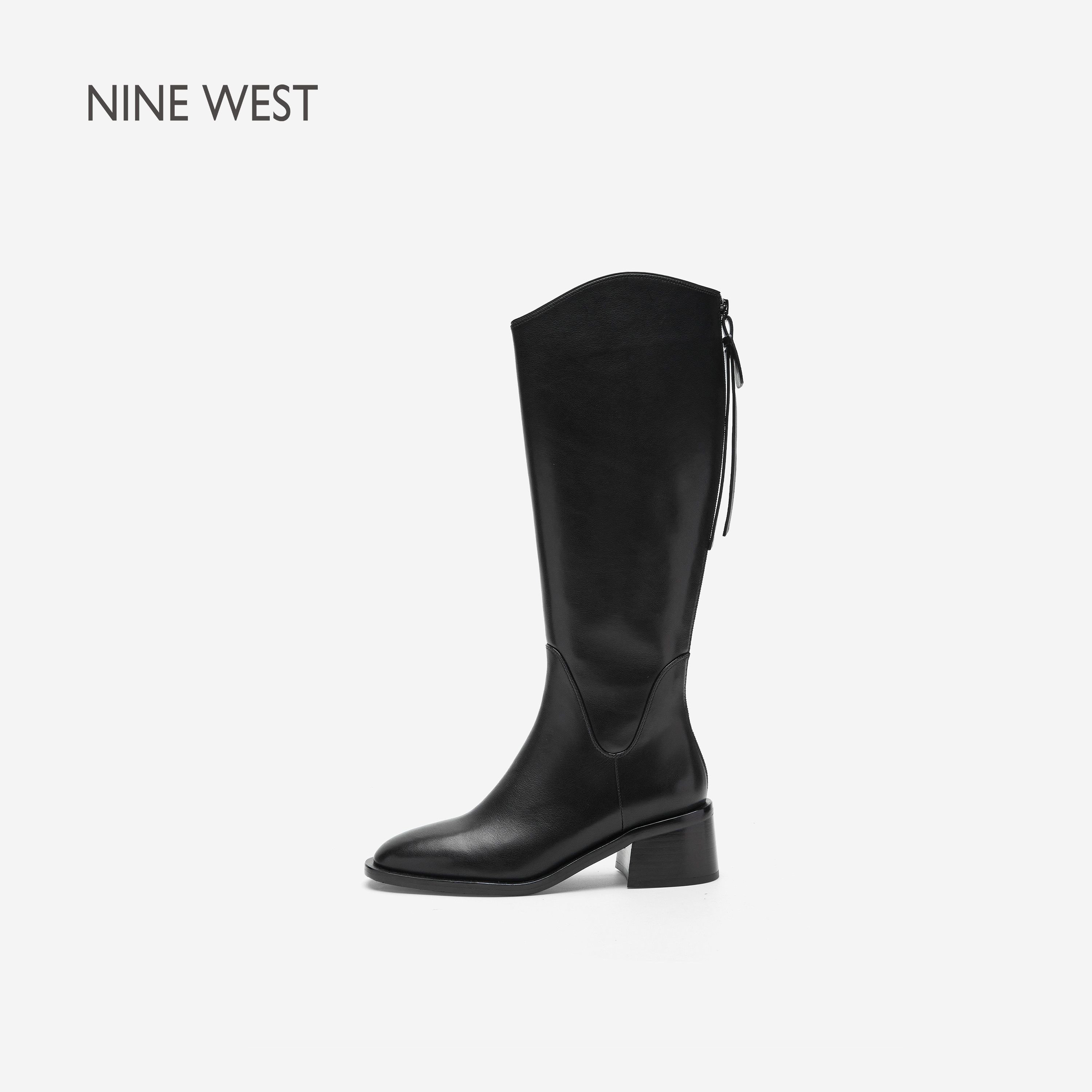 NineWest玖熙骑士靴女2026秋冬新款靴子女斜口长筒靴修饰腿型长靴
