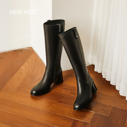 NineWest玖熙粗跟骑士靴女