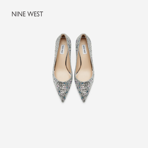 NineWest/玖熙亮片碎花浅口单鞋