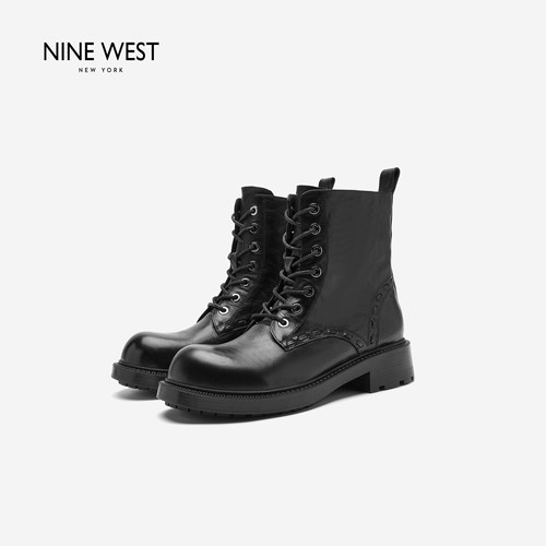 NineWest玖熙黑色英伦风马丁靴女