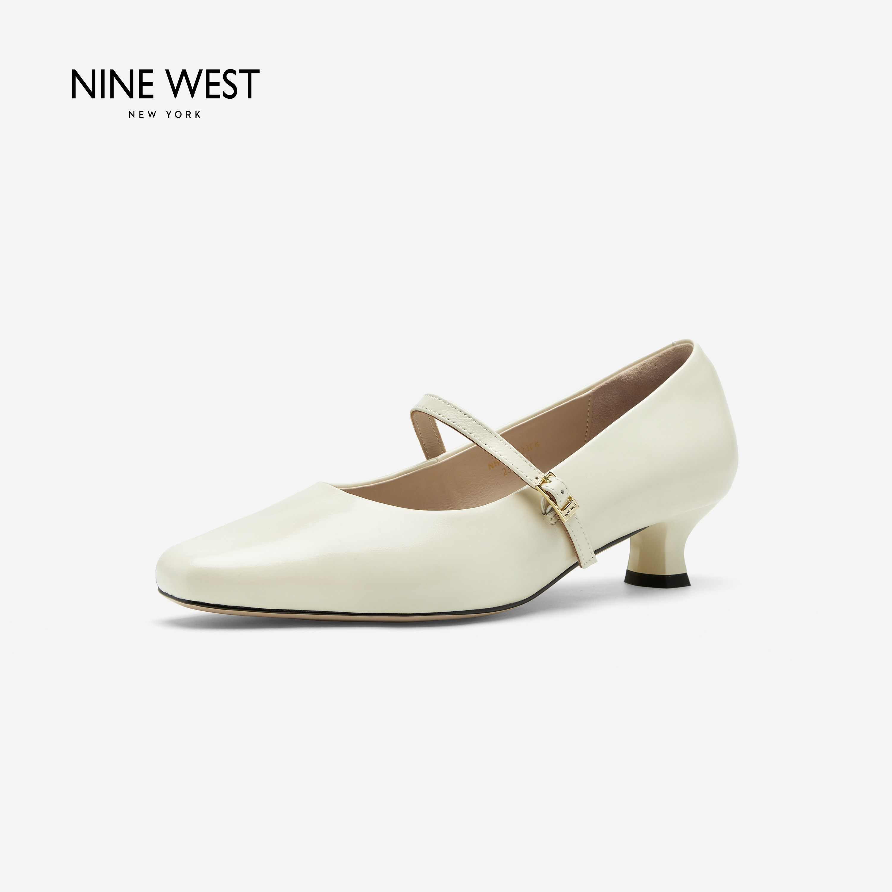 Nine West/玖熙玛丽珍鞋新款2026秋冬女浅口方头猫跟通勤气质单鞋