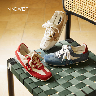 休闲鞋 Nine 女秋内增高阿甘鞋 玖熙米兰拼色方头复古德训鞋 West