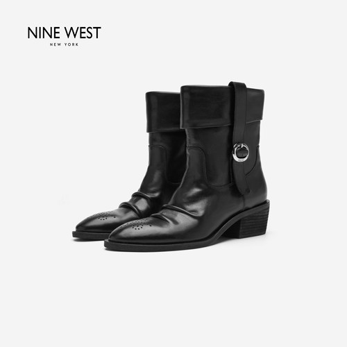NineWest玖熙酷飒黑色短靴女