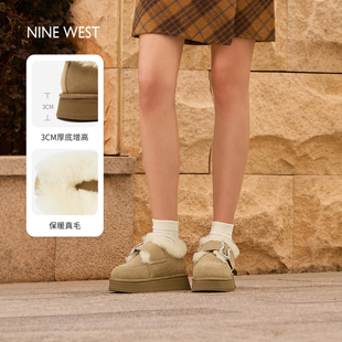 厚底羊毛保暖毛毛棉鞋 Nine 新款 玖熙加绒加厚雪地靴女冬季 West
