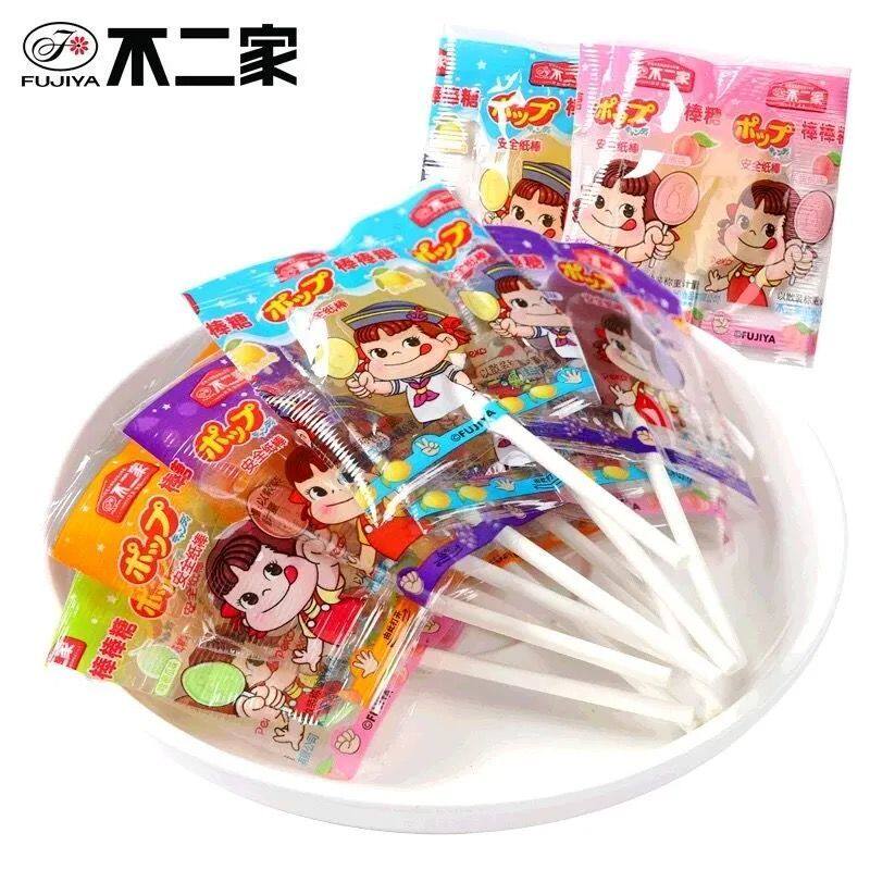 不二家棒棒糖水果喜糖满月宝宝糖果散称水蜜桃味儿童奖励休闲零食