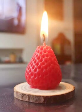 创意生日蛋糕装饰草莓蜡烛烘焙装扮红色小草莓ins甜品台摆件配件