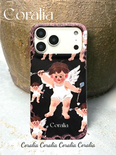 Coralia原创设计丘比特天使男孩韩国进口磁吸菲林硬壳手机壳iphone17promax