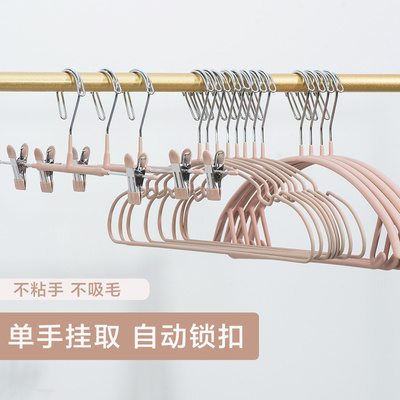 防风衣架裤架自动卡扣防掉落衣服挂架防滑不粘毛衣撑楼面阳台室外