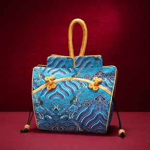 出国送老外南京云锦旗袍手拎包织锦缎女士古典手提包中国特色礼品