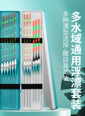 鱼漂套装全套日夜两用浮漂高灵敏加粗醒目野钓浮漂轻口鲫鱼漂漂盒