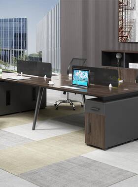 组办公桌椅合MEKIA-hA电脑桌2/4/6桌位员工职员屏风工作人位简约