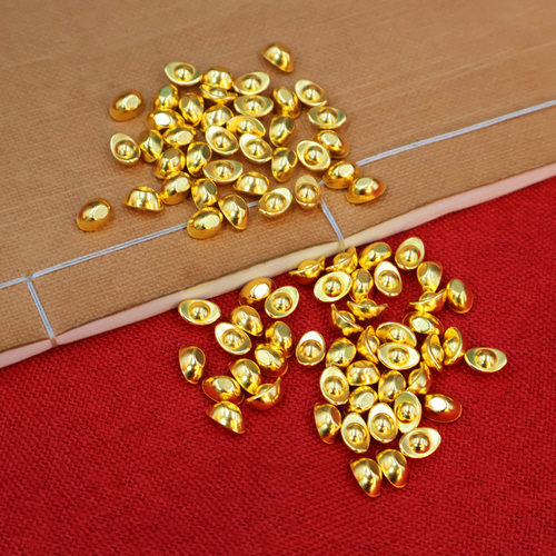 热卖沙金小元宝金条金蟾如意一桶金算盘玉米柿子招财聚宝盆装饰品