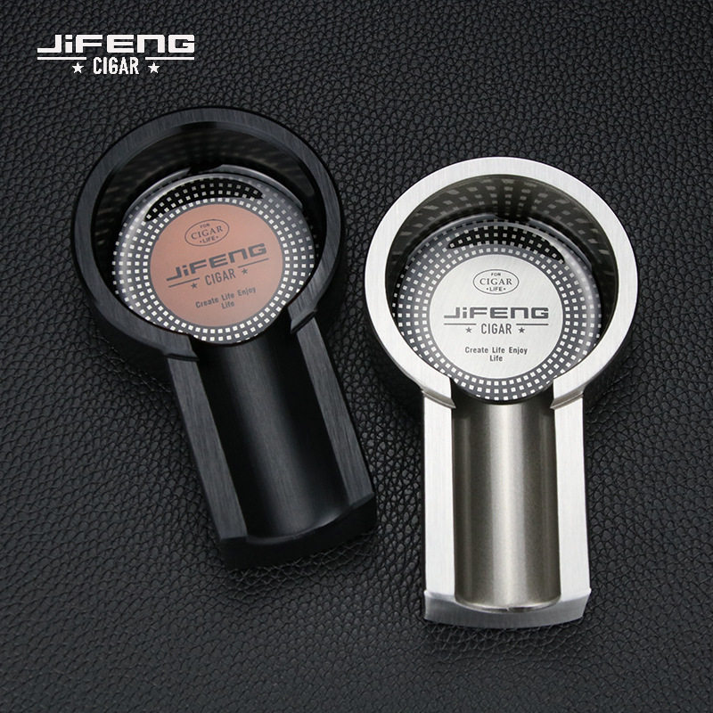 jifeng雪茄烟灰缸不锈钢防水金属高档随身便携小烟缸空调酒吧创意