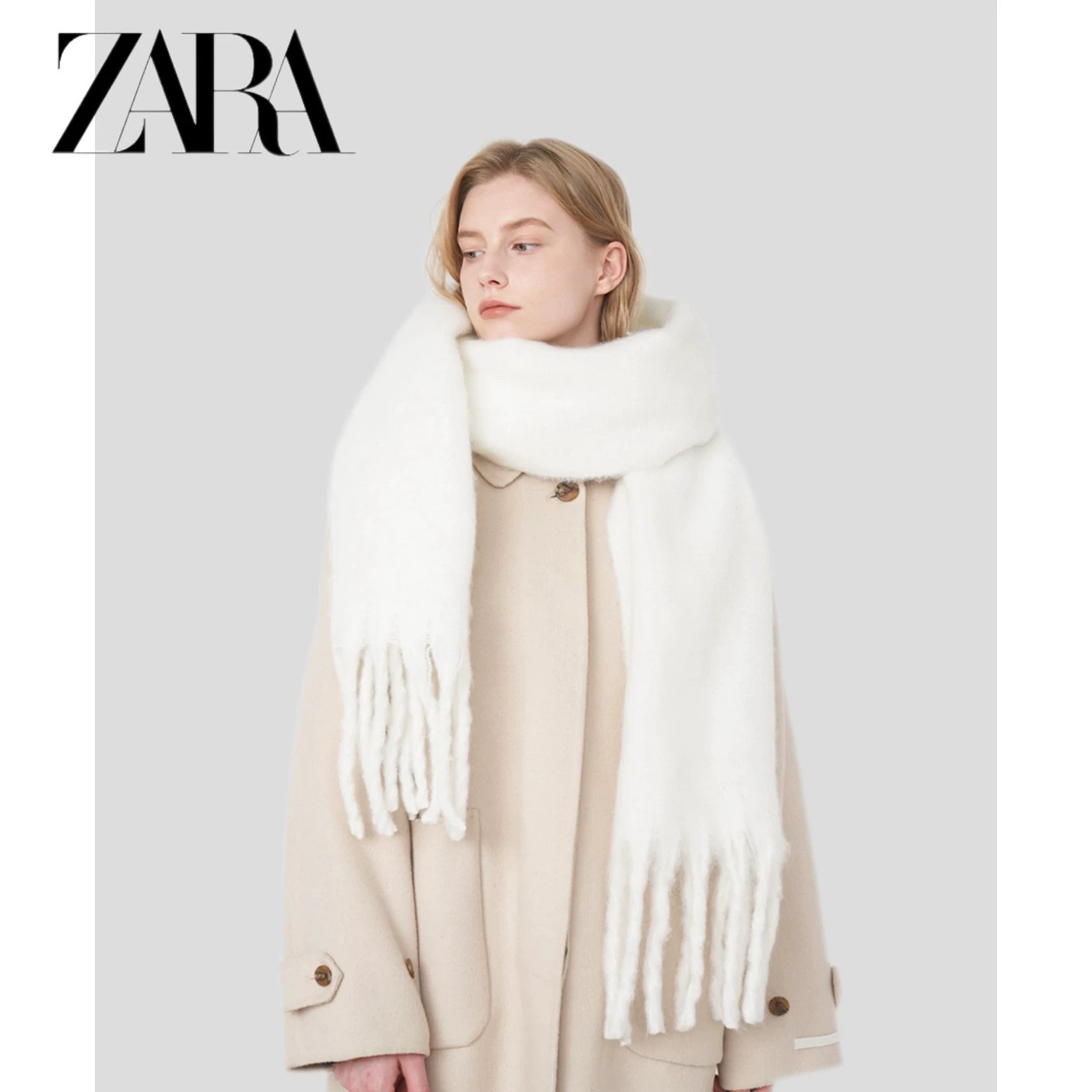 秋冬新款马卡龙纯色围巾女仿羊绒日系百搭柔软海马毛围脖韩版披肩