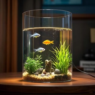 特大号创意鱼缸透明玻璃花瓶圆柱大口径水培插花雪柳富贵竹龟背芋