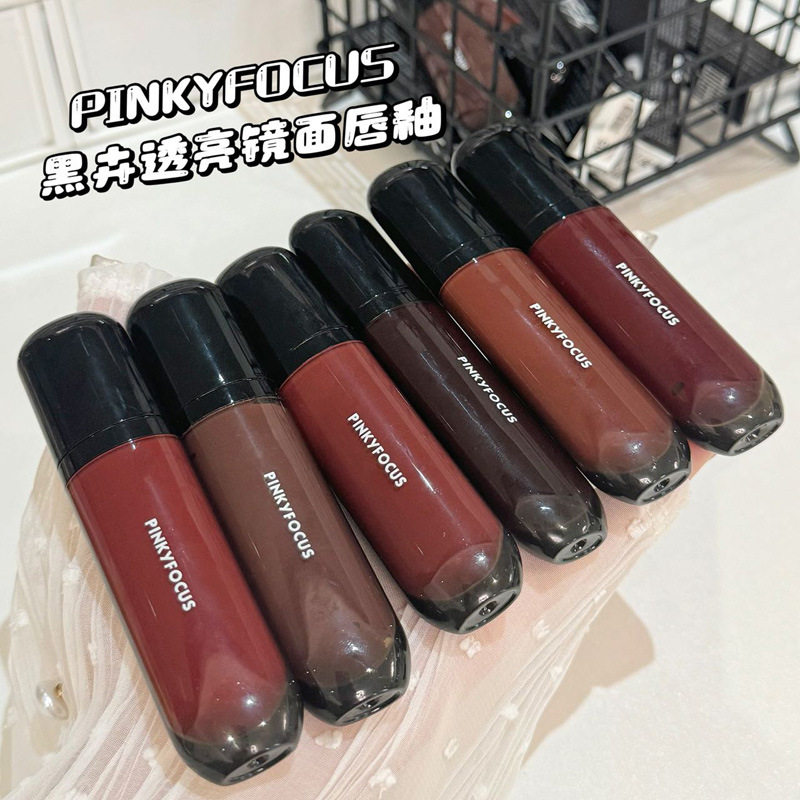 新款 黑卉透亮镜面唇釉滋润保湿持妆防水不易沾杯显色唇彩女