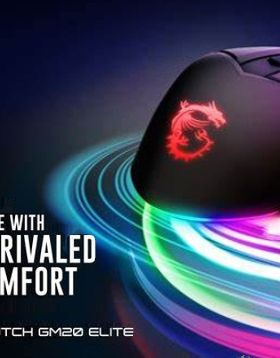 微星 CLUTCHGM20 Elite 游戏USB RGB可调节高达6400 DPI鼠标库存