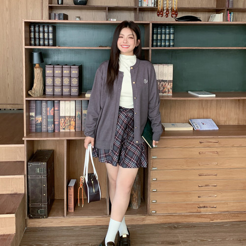 大码jk毛衣外套宽松型学院风通勤