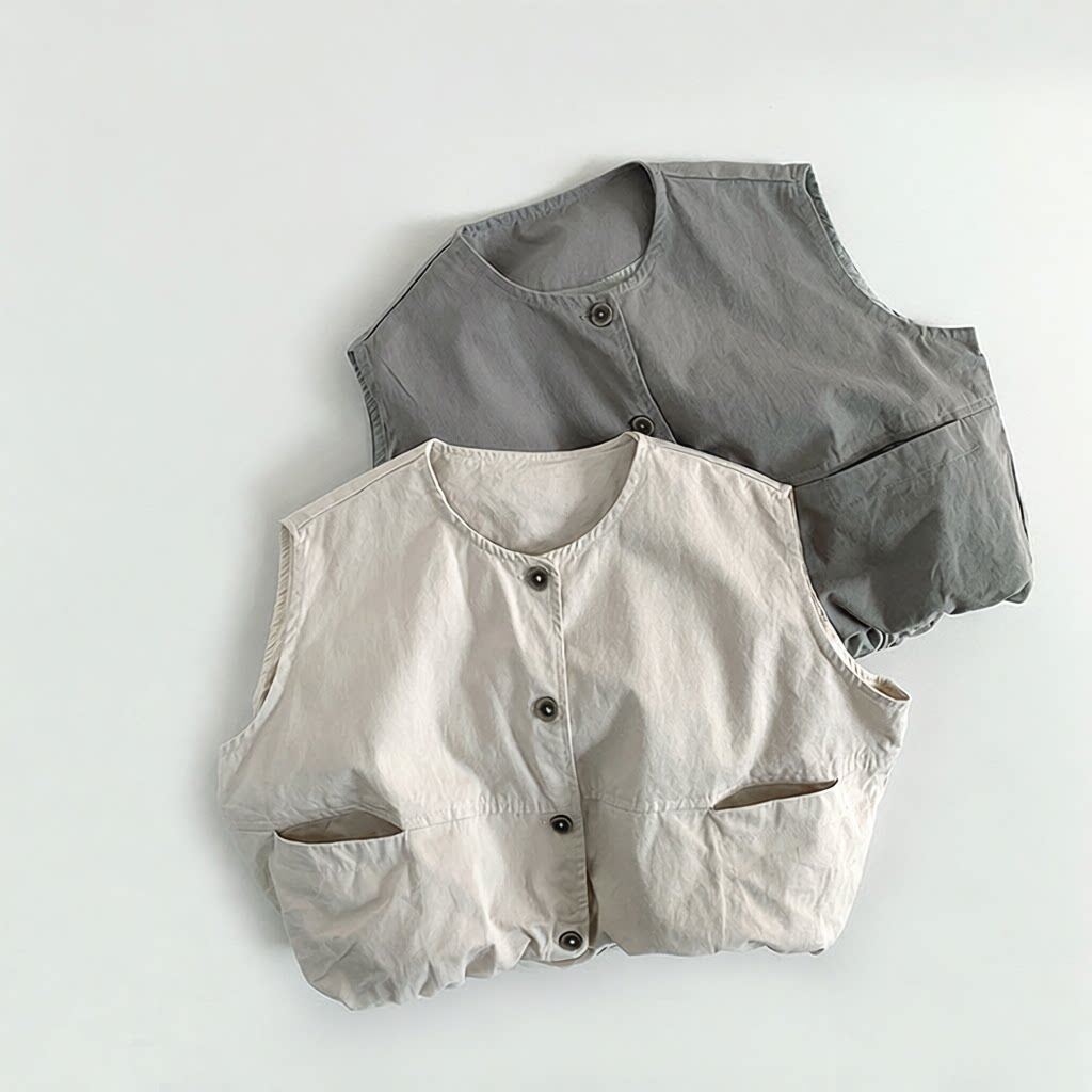 韩韩的儿童马甲韩版 春季新款男女童湖州日系潮童背心坎肩童装