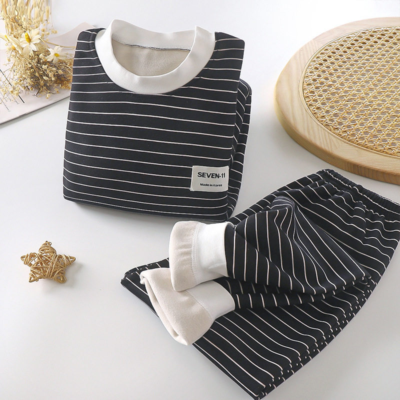 儿童衣服保暖内衣加绒加厚套装秋衣秋裤男童女童冬季婴儿宝宝秋冬