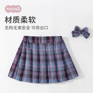 新款 日系外穿格子半身裙 夏季 甜美jk制服儿童短裙女童学院风正版