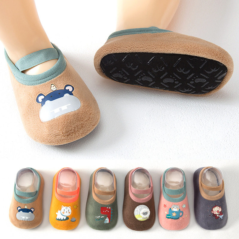 宝宝婴儿男女秋冬鞋袜子加绒防滑室内早教鞋子隔凉学步