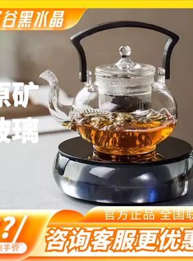 洛谷V9黑水晶电陶炉家用烧水炉玻璃壶煮茶泡茶专用2025高颜值新款