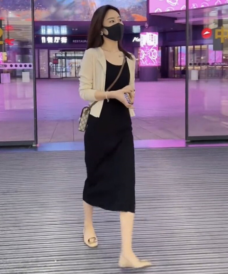 薄款针织开 衫吊带裙套装女2025夏季新款韩版显瘦气质中长版洋装