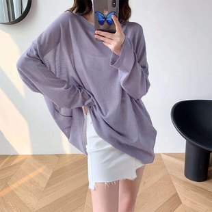 春夏中长款下装消失防晒罩衫女薄款面膜长袖T恤海边穿搭泳衣0228e