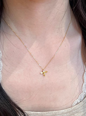 金色小蜜蜂吊坠项链女款2025新款