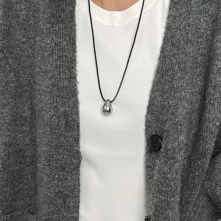 极简金属水滴毛衣项链女2025新款