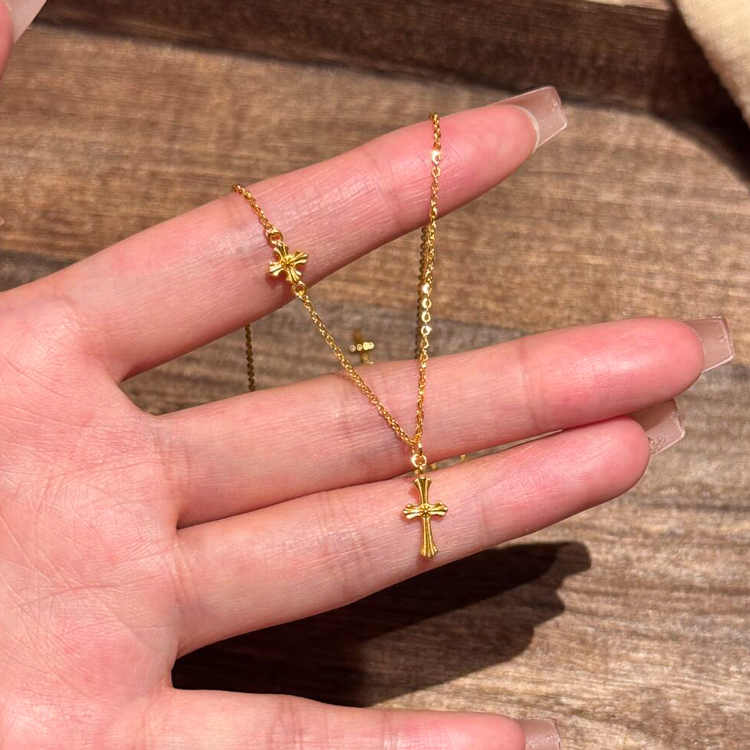 金色十字架吊坠项链女款2025新款